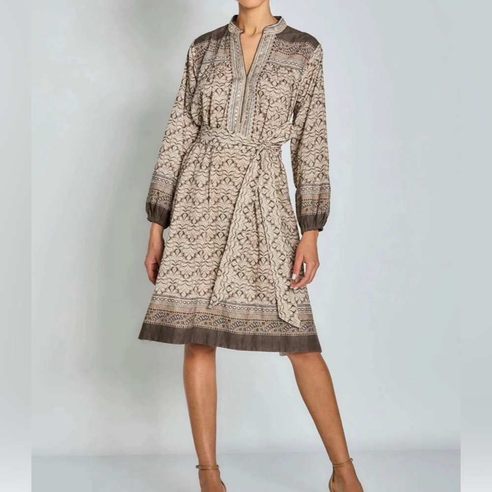 Bella Tu NWT Alice 40" in Natural Luxury Resort Collection Embroidered D…